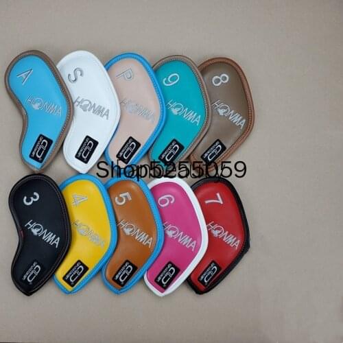 HONMA Golf Club Iron Headcover (3,4,5,6,7,8,9,P,A,S) Pu Leather Sports Golf Club Iron Cover Golf Accessories Equipment