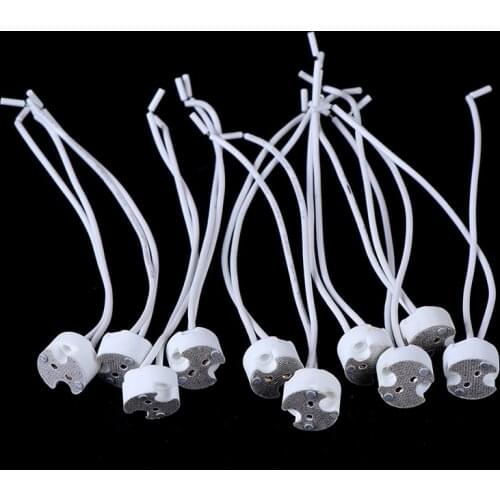 1pc/5pcs/10pcs 220V 2A MR16 GU5.3 Wire Connector Halogen LED Bulbs Holder Base Socket Pottery and Porcelain lamb bases