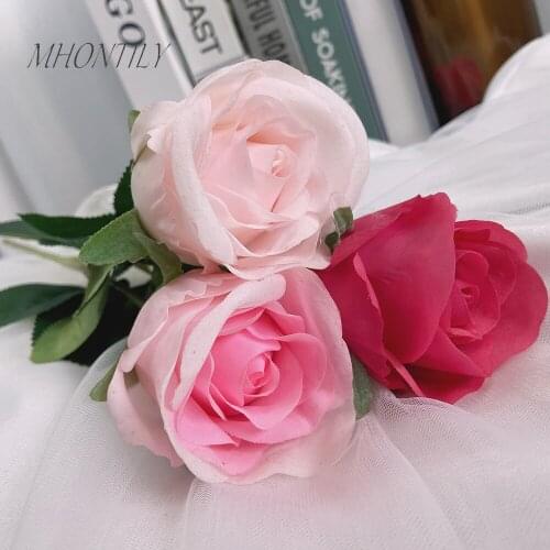 10Pcs/lot Simulation Feel Rose Real Touch Artificial Latex Flowers for Home Garden Decoration Wedding Bouquets Fake Roses