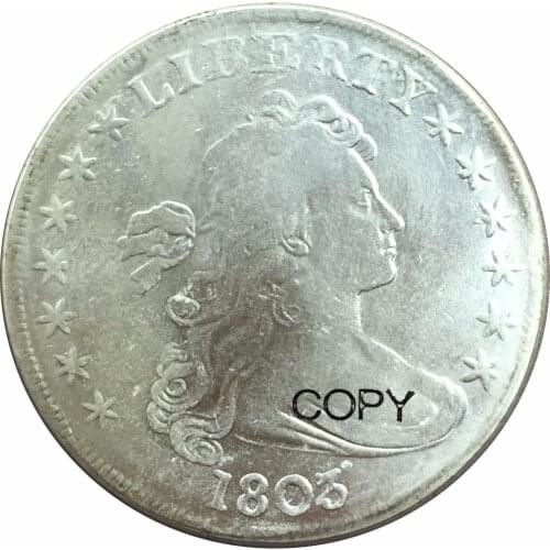 1803 United States Of America Brass Silver Plated Liberty Dollar Copy Coins