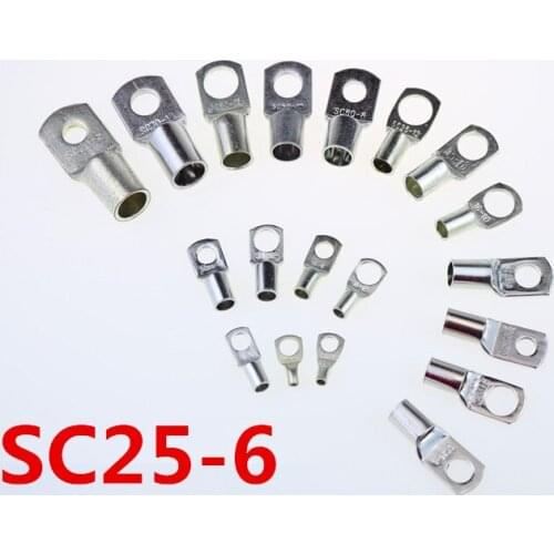 20PCS SC 25-6 Bolt Hole Tinned Copper Cable lugs Battery Terminals 25mm wire