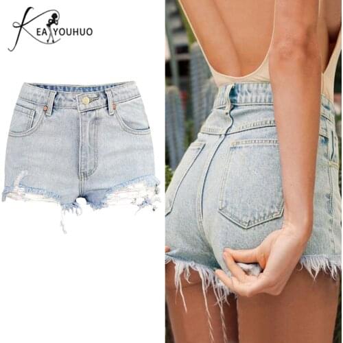 2020 New Summer Fashion Biker Female Shorts Sexy Slim Short Jeans Womens High Waist Tassel booty Denim Shorts For Women Jeans