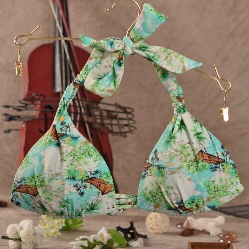 2020 Ladies Swimwear Summer Beach wind Halter printed bikini set
