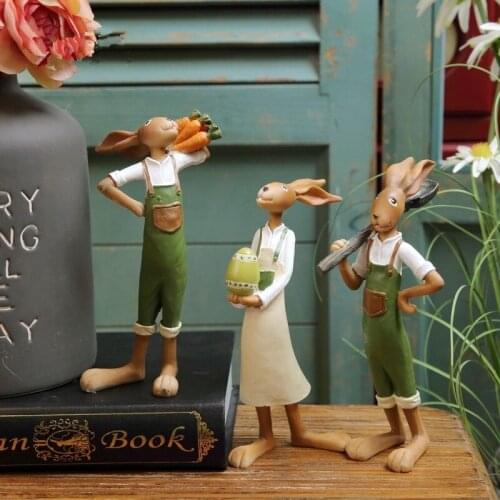 3 pieces/set)Resin Working Rabbits Family Garden Animal Decoration Outdoor