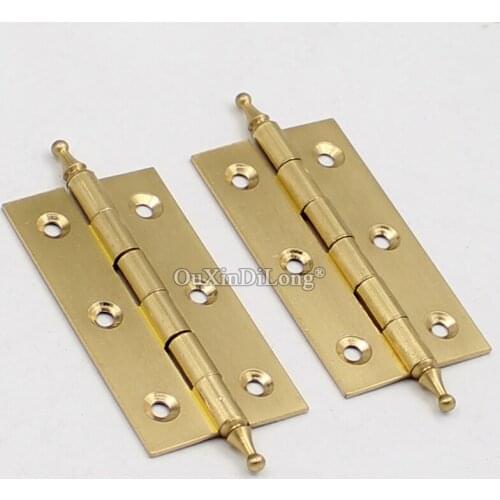 Free Shipping 4PCS Pure Brass Furniture Hinges Cupboard Dresser Cabinet Door Hinges 2.5 / 3 Inches