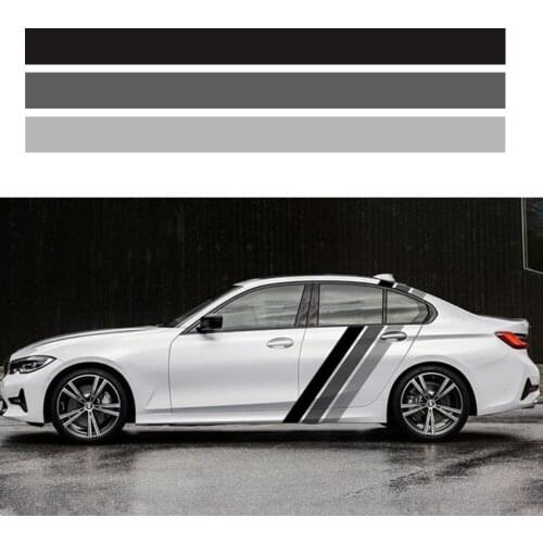Sports car stickers trichromatic stripe line custom vinyl decals DIY modelling adornment door while stickers auto parts