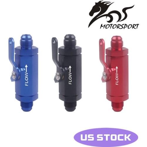 AN6 6AN -6 AN SHUT OFF VALVE FITTING ALUMINUM BLACK