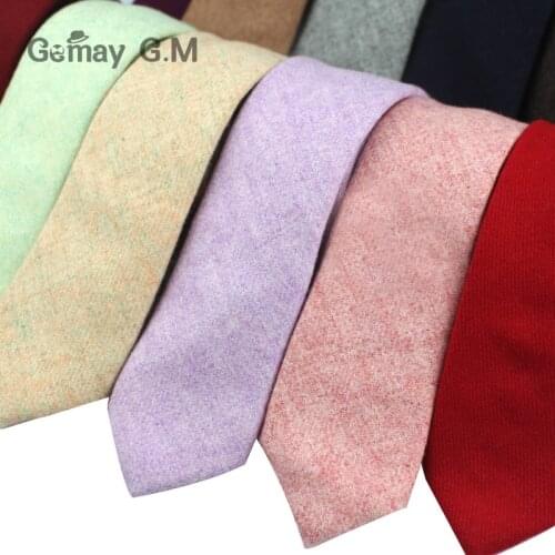 Brand Fashion Wool Ties For Men High Quality Casual Solid Neckties Cravats Mens Suits Tie For Wedding Business Red Wool Neck Tie