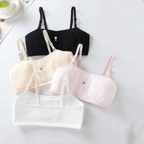Hot-selling developmental cotton sling underwear girl adolescent 8-18 years old junior high school students anti-convex bra