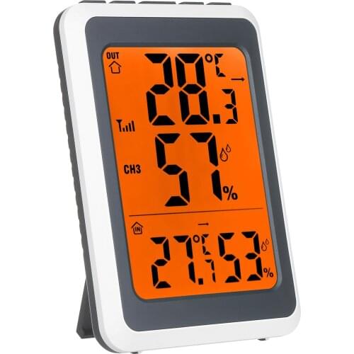 Digital Thermo Thermometer & Hygrometer Temperature Humidity Indicator Indoor & Outdoor Temperature Humidity Gauge Meter