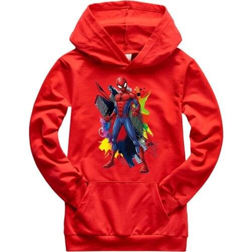 Disney Autumn Spring Spiderman Kids Girls Boys Hoodies Outerwear Teenager Children Hooded Pullover Sweatshirt For Baby Boy Girl