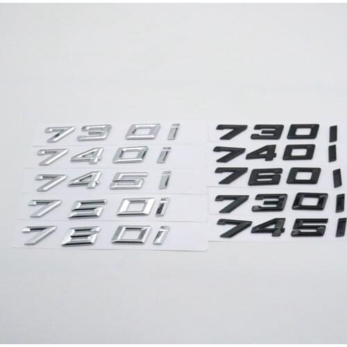 For BMW 7 Series 735i 745i 740i 750i 760i Emblem Badge Decal Rear Trunk Number Letters Sticker Fit F02 E38 E65 E66 E68 2018-2021