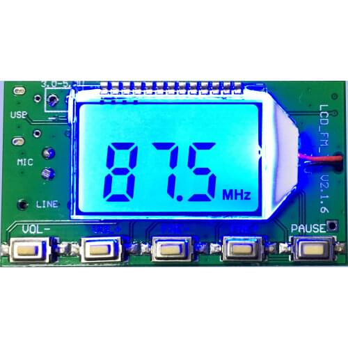 FM Transmitter Module DC 3-5V DSP PLL 50Hz-18KHz Frequency LCD Digital Display with Wireless Microphone Audio Transmitting