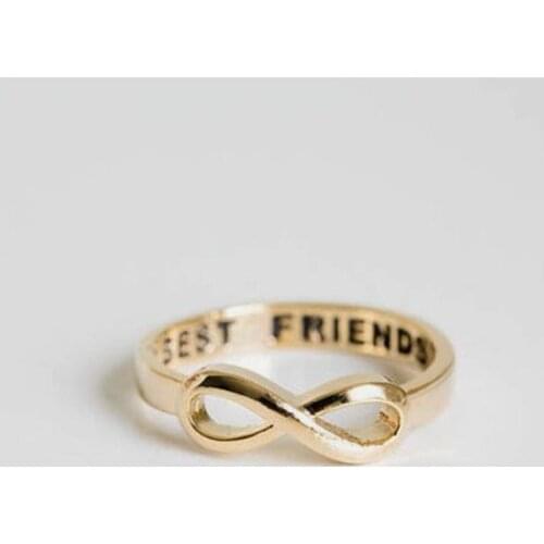 10 pcs/lot Fashion Jewelry "BEST FRIENDS" Engravable Infinity Rings Stands for Solid Friendship in Free Shipping