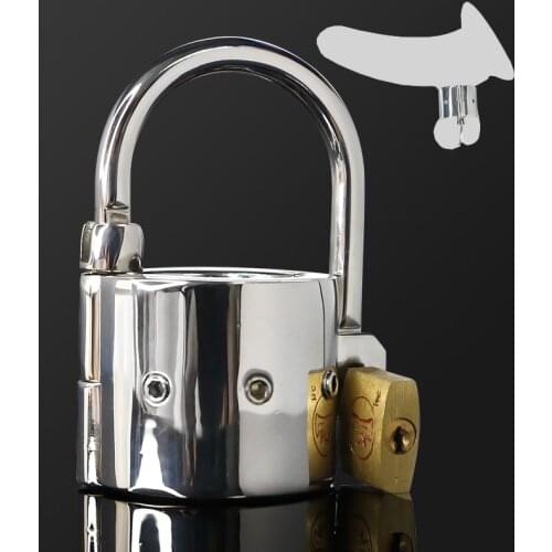 BDSM Piercing Chamber Ball Stretcher Lock Metal Scrotum Pendant Ball Stretcher Testis Weight Cock Ring Cock Ball Torture Devices