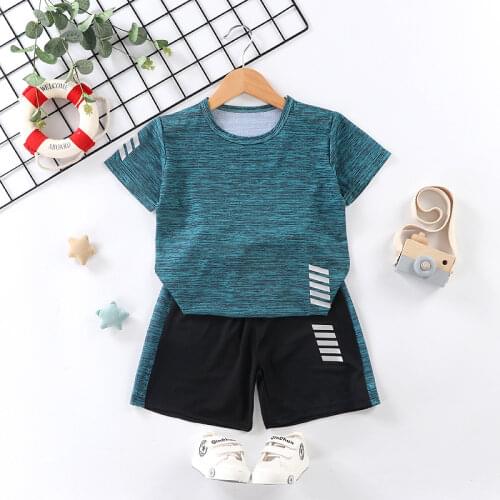 Childrens Clothing Sets Running Sportswear Casual Quick-drying Clothes For Boys And Girls Summer New T-shirt Shorts 2pcs/lot