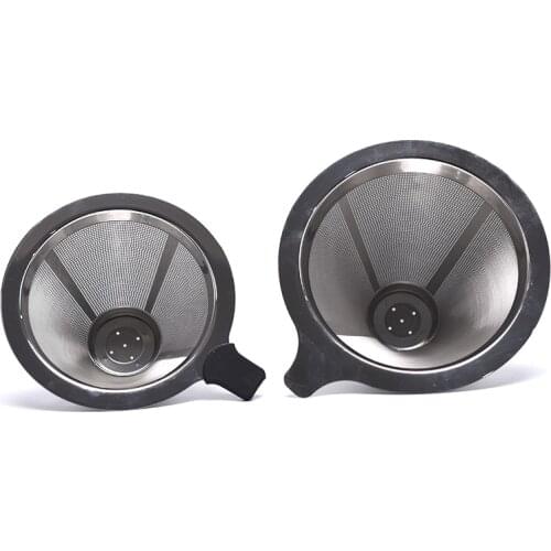 Stainless Steel Baskets Coffee Filters Pour Over Coffee Dripper Maker Reusable Coffee Filter Holder Metal Mesh Funnel