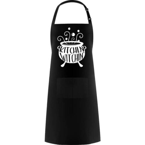 Kitchen Witch Apron wife mom happy Halloween family dinner garden BBQ party decoration friend sister girlfriend Baking Chef gift