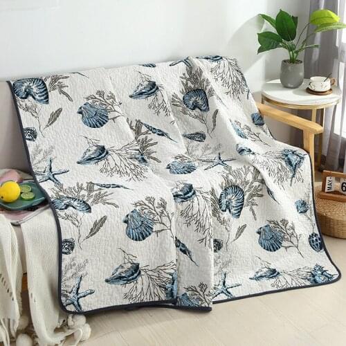 Fashion Bedding Floral Printed Bedspread Summer Quilt Comforter Quilted Blanket Sofa Bed Cover Soft Home Coverlet 69x86inch