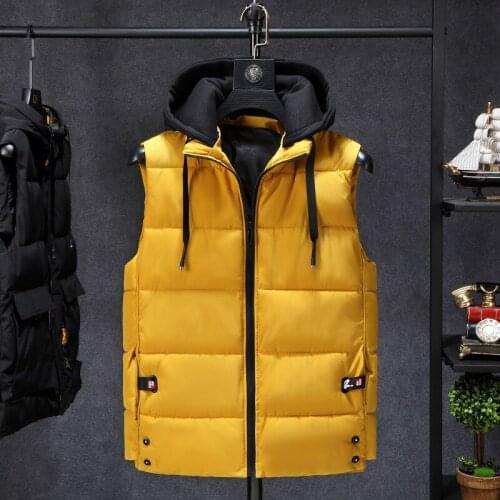 2021 Mens Autumn and Winter Thickening down Cotton Vest Teenagers Casual Warm Vest