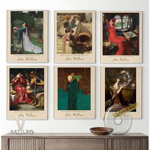 John William Gallery Exhibition Poster Retro Wall Art Canvas Painting Vintage Prints Art Home Room Decor Museum Wall Picture