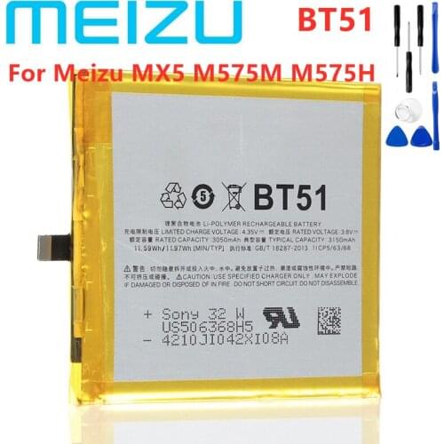 New Original Battery For Meizu MX5 M575M M575H BT51 3150mAh PHone high quality+Tracking Number