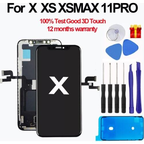 High Quality OLED For iPhone X XS XR xsmax Display OLED For iPhone X Display Screen Replacement with True Tone Free Shipping