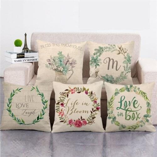 Wholesale 45cm*45cm letter Linen/Cotton Throw Pillow Covers Couch Cushion Cover Home Decor Pillowcase