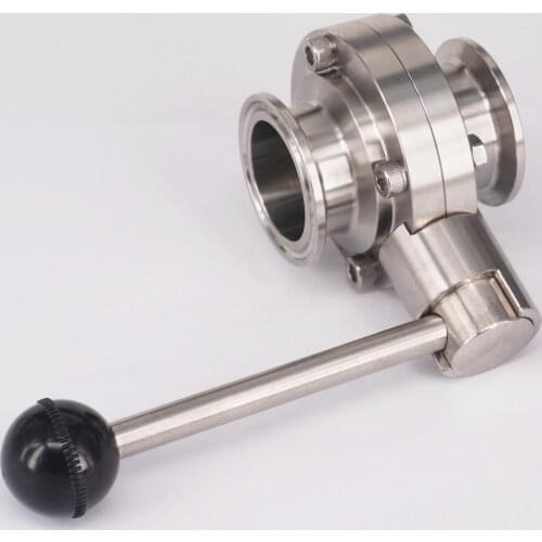 1-1/2" 38mm SuS304 Stainless Steel Sanitary 1.5" Tri Clamp Butterfly Flow control Valve Homebrew Beer Dairy Product