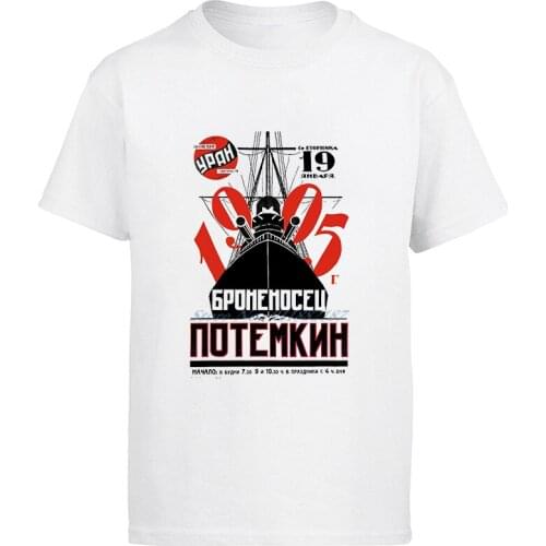 Mens T-shirt Soviet Silent Film Battleship Potemkin Print Vintage Graphic Tops Short Sleeve Harajuku Streetwear Men clothing