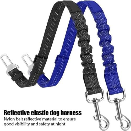 Dog Leash Supplies Reflective Nylon Retractable Elastic Seat Belt Puppy Vehicle Car Safety Lever Auto Traction Rope
