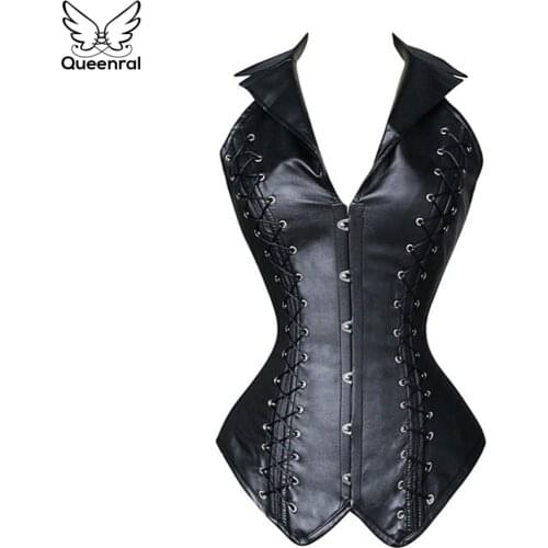 Waist trainer corsets Leather steampunk corselet gothic clothing waist trainer lingerie slimming party corsets and bustiers