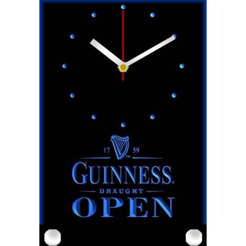 Tnc0034 Guinness Draught Beer OPEN Bar Table Desk 3D LED Clock