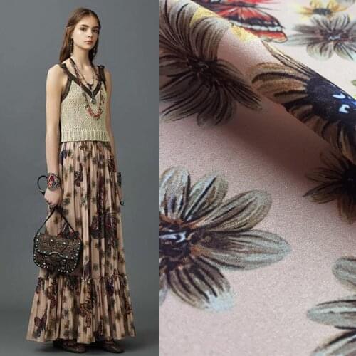 Spring classic printed fabric European brand butterfly floral sewing fabric factory shop not out of stock