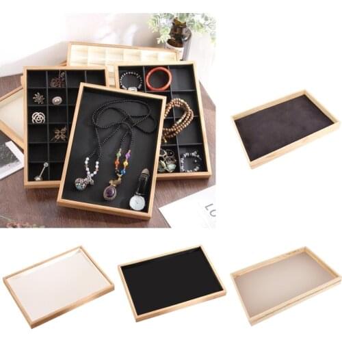 Bamboo Wood Jewelry Display Organizer Pendant Necklace Showcase