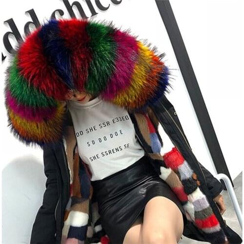 Real fur fur collar scarf ladies turban 100% natural raccoon fur scarf winter warm fur collar scarf multicolor optional