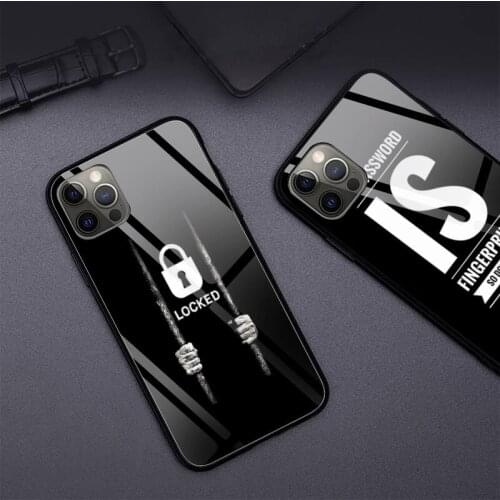 Lock Screen Aesthetic Phone Case Tempered Glass For iPhone 12 Pro Max Mini 11 Pro XR XS MAX 8 X 7 6S 6 Plus SE 2020 case