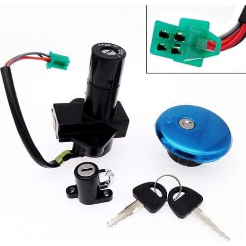 1 Set Motorcycle Lockset Ignition Switch Lock Fuel Gas Cap Cover Seat Lock With 2 Keys For Suzuki GN250 GS750 1980 1985-2001