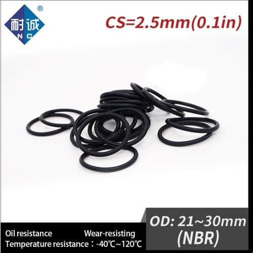 10PCS/lot Rubber Black NBR CS2.5mm OD21/22/23/24/25/26/27/28/29/30mm O Ring Gasket Oil resistant waterproof