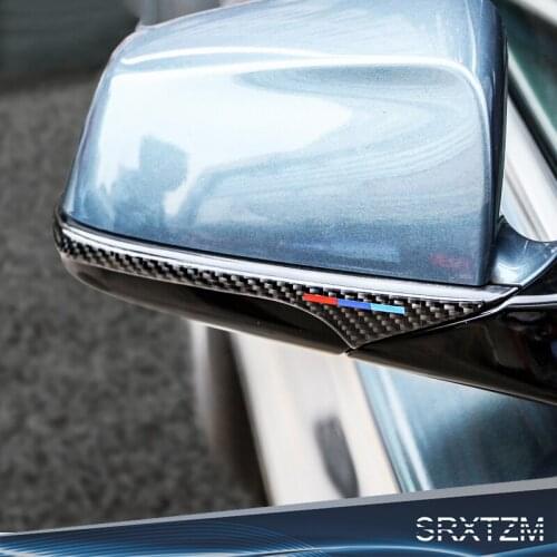 SRXTZM 2PCS Carbon Fiber Rearview Mirror Anti-Rub Streaks Styling Anti-collision Stickers Intimate For BMW E60 F10 F07 F01