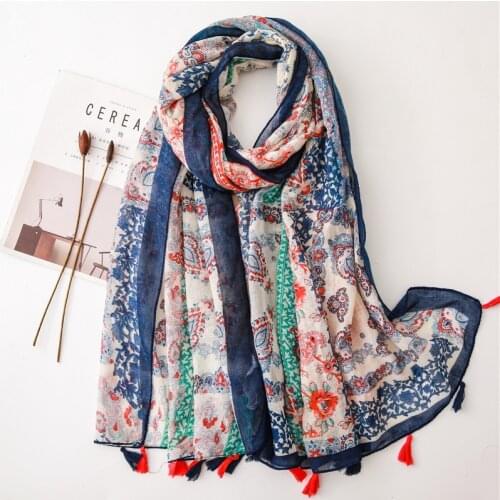 2021 New design brand women scarf fashion print cotton spring winter warm scarves hijabs lady pashmina foulard bandana plaid