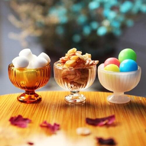 3 Colors Creative Jelly Cup Model Simulation Scene Model Glass Pretend Glass Bottle Dollhouse Decoration for Kitchen Scene