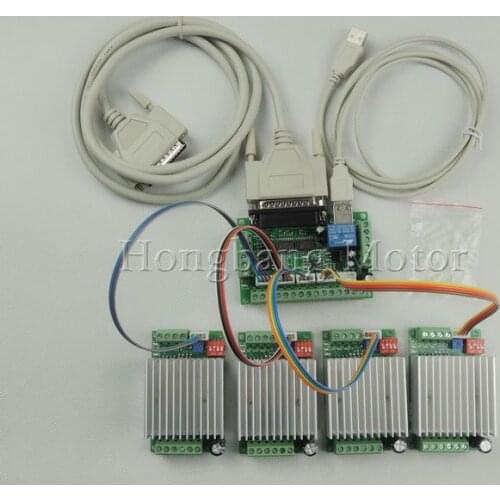 CNC Router 4 Axis Kit,mach3 TB6600 3 Axis 0-4.5A Stepper Motor Driver Controller kit + one 5 axis breakout board