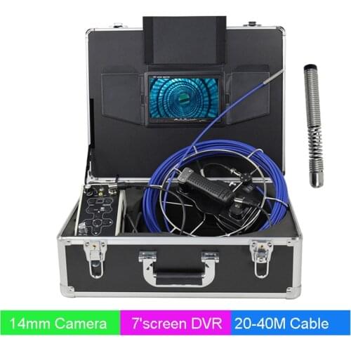 40Meter Cable 14mm Video Pipe Inspection Camera Drain Sewer Borescope Endoscope Handheld 7'LCD Meter Counter Pipe Locator