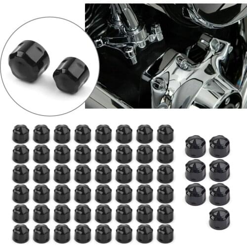 55PCS Motorcycle Engine Bolts Cap Set For Harley Softail Road King Electra Glide 1999-2016 FLHX FLHTK Black