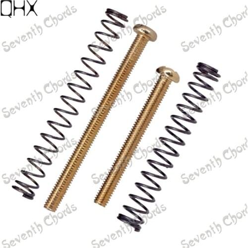 8 Pcs Long & Short Electric Bass Guitar Bridge Saddle Mounting Screw and Adjust Spring Gold Screw and Black Spring guitar parts