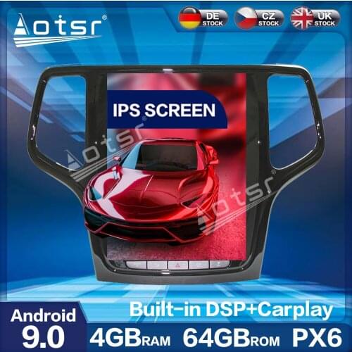 Aotsr Tesla Style PX6 Android 9.0 64G Car Radio Player GPS Navigation Auto Stereo Multimedia Play For JEEP Grand Cherokee 2014