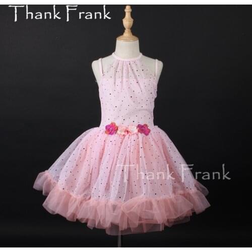 New Pink Tutu Ballet Dress Girls Kids Flowers Princess Ballerina Dresses Women Adult Sequin Rave Romantic Dance Costumes C764