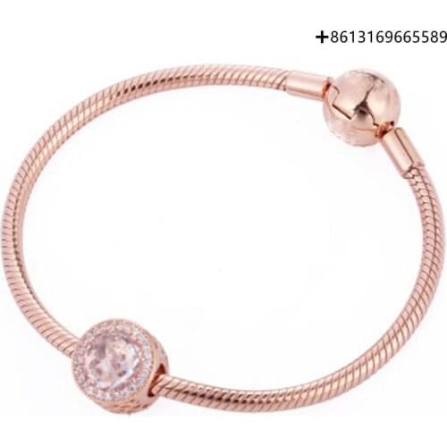 HERO 100 % 925 Sterling Silver Original Reprint High Quality 1:1 Ribo-Plated Rose Gold Bracelet With Logo Free Envelope Mail