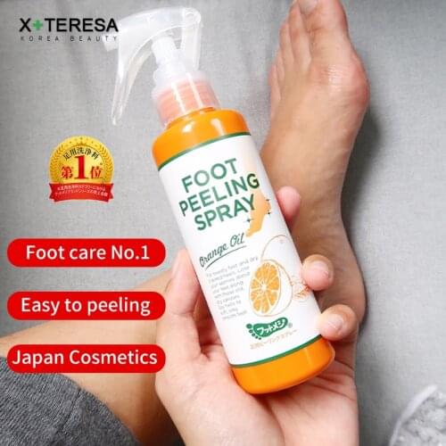 Japan Cosmetics Foot Peeling Spray Natural Orange Essence Pedicure Hands Dead Skin Exfoliator Mask Whiten Baby Foot Care Tool